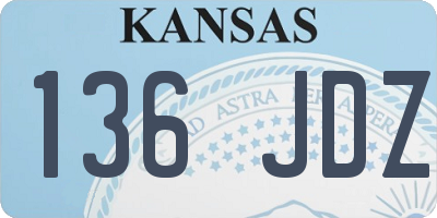 KS license plate 136JDZ