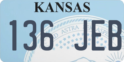 KS license plate 136JEB