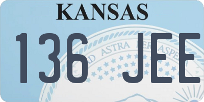 KS license plate 136JEE