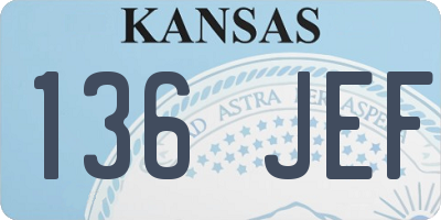 KS license plate 136JEF