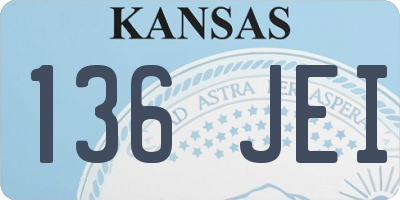 KS license plate 136JEI