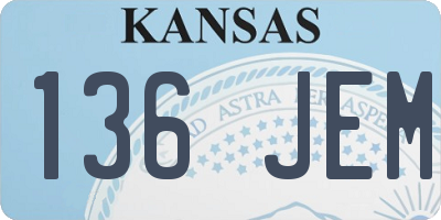 KS license plate 136JEM