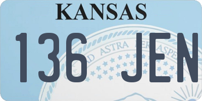 KS license plate 136JEN