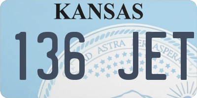 KS license plate 136JET