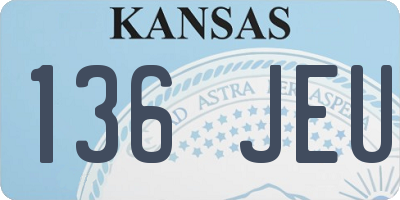 KS license plate 136JEU