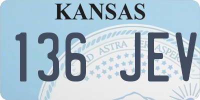 KS license plate 136JEV