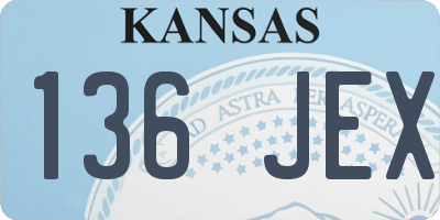 KS license plate 136JEX