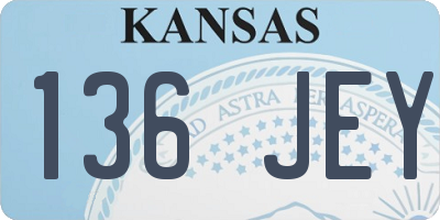 KS license plate 136JEY