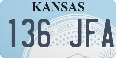 KS license plate 136JFA