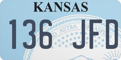 KS license plate 136JFD