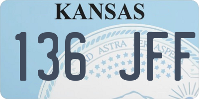 KS license plate 136JFF