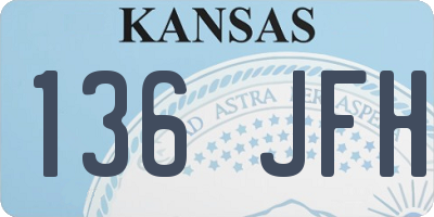 KS license plate 136JFH