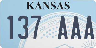 KS license plate 137AAA