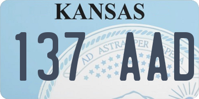 KS license plate 137AAD