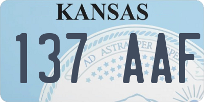 KS license plate 137AAF