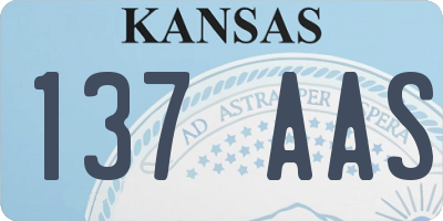 KS license plate 137AAS