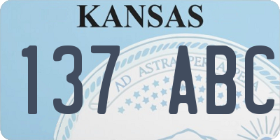 KS license plate 137ABC