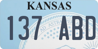 KS license plate 137ABD
