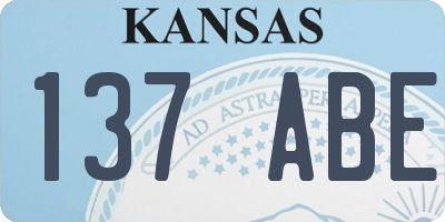 KS license plate 137ABE