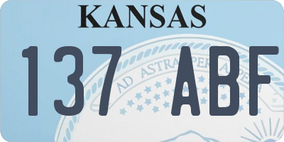 KS license plate 137ABF