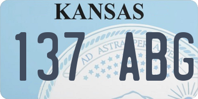KS license plate 137ABG
