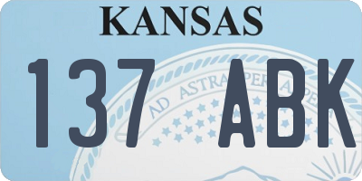 KS license plate 137ABK