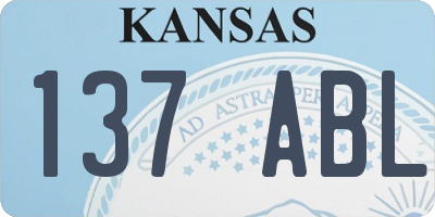 KS license plate 137ABL