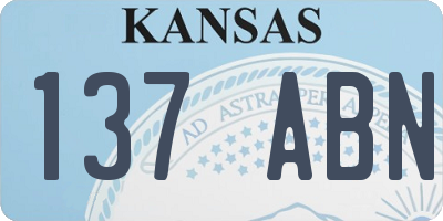 KS license plate 137ABN