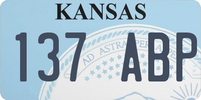 KS license plate 137ABP