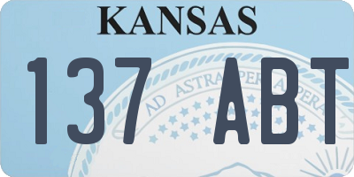 KS license plate 137ABT