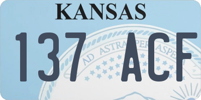 KS license plate 137ACF