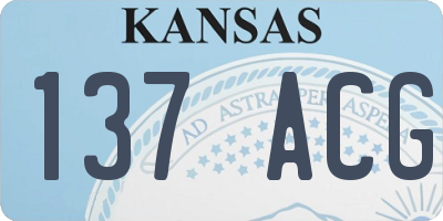 KS license plate 137ACG