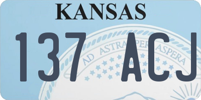KS license plate 137ACJ