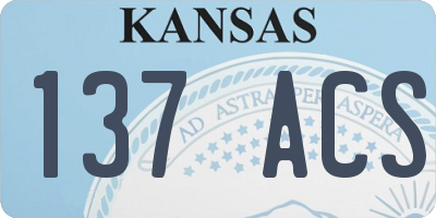 KS license plate 137ACS