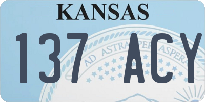 KS license plate 137ACY