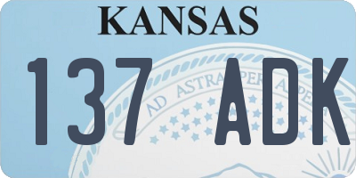 KS license plate 137ADK
