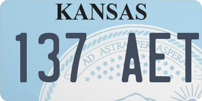 KS license plate 137AET