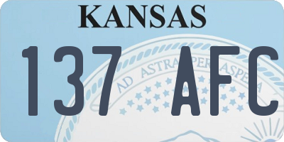 KS license plate 137AFC