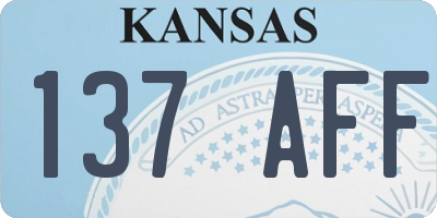 KS license plate 137AFF