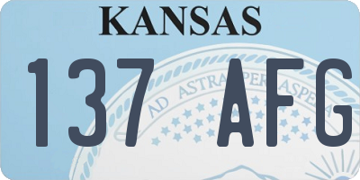 KS license plate 137AFG