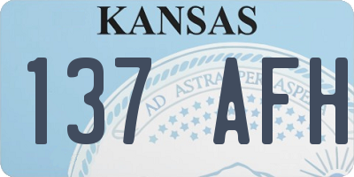 KS license plate 137AFH