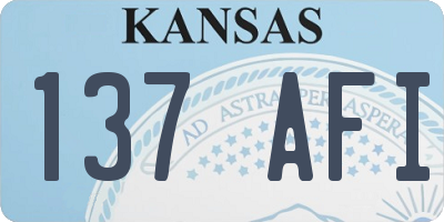 KS license plate 137AFI