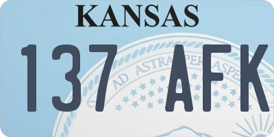 KS license plate 137AFK