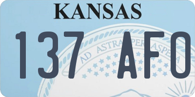 KS license plate 137AFO