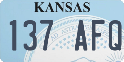 KS license plate 137AFQ