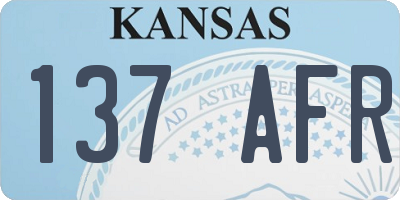 KS license plate 137AFR