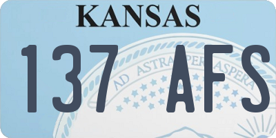 KS license plate 137AFS