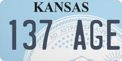 KS license plate 137AGE