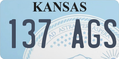 KS license plate 137AGS