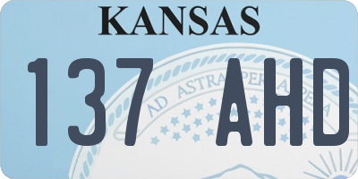 KS license plate 137AHD
